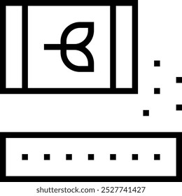 Pflanzsymbol. Dünnes lineares Design einzeln auf weißem Hintergrund