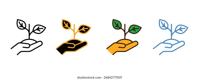 Planting icon vector. environmental responsibility and sustainable development symbol. vector illustration.