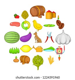 Planting icons set. Cartoon set of 25 planting vector icons for web isolated on white background