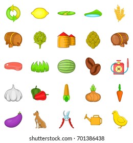 Planting icons set. Cartoon set of 25 planting vector icons for web isolated on white background