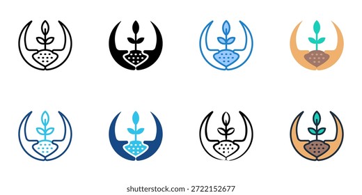 Pflanzensymbole legen eine Sammlung mehrerer Stile fest. Bearbeitbarer Strich 
