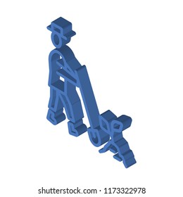 Planting isometric left top view 3D icon