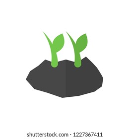 planting plants flat vector icon