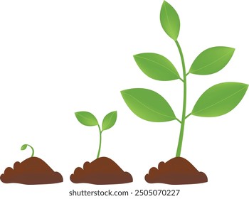 Planting seed illustration Clipart. Vector element for agriculture, botany, save earth, gardening theme.