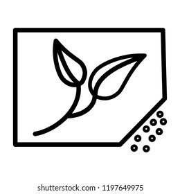 Planting Of Seeds Thin Line Icon 48x48 Ready for 24x24 Grid for Web Graphics and Apps. Simple Minimal Pictogram.Vector
