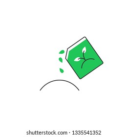 Planting seeds vector icon