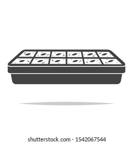 Planting tray container icon vector isolated
