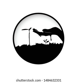 Planting tree Concept Sign Vector