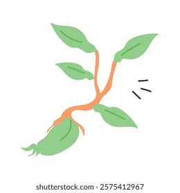 Planting tree hand drawn doodle icon in trendy style