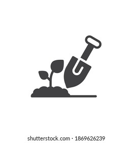 Baumvektorsymbol pflanzen. volles Flachzeichen für mobiles Konzept und Webdesign. Saatpflanze mit Brillensymbol. Symbol, Logo-Abbildung. Vektorgrafik