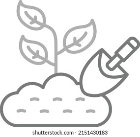 Planting vector icon. Can be used for printing, mobile and web applications.
