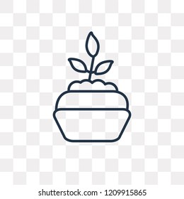 Planting vector outline icon isolated on transparent background, high quality linear Planting transparency concept can be used web and mobile