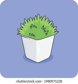 Plants in ceramic pots, vector design and isolated background.