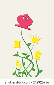 Plants with chess figures instead flowers