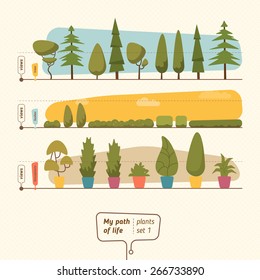 Plants collection vector illustration