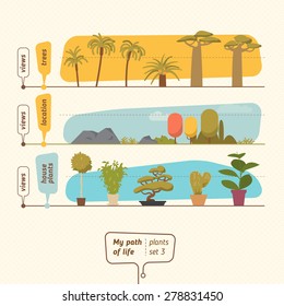 Plants collection vector illustration