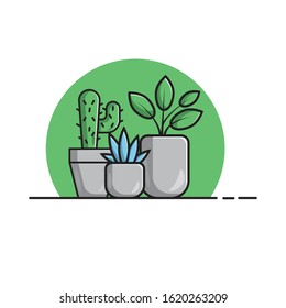 Plants decoration Illustration vector flat design