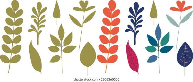 plants in doodle style isolated vector