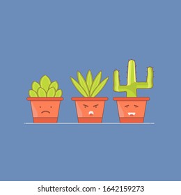 plants emotion expression flat art