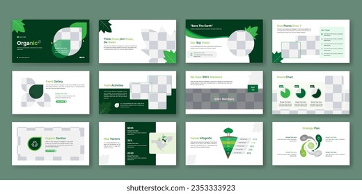 Plants and environment presentation slide template landing page design