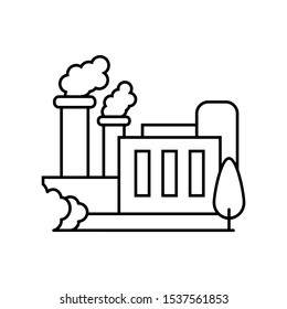 Plants and factories line icon, outline vector sign, linear style pictogram isolated on white. Symbol, logo illustration. Editable stroke. Pixel perfect vector graphics