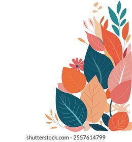 Plants and flowers banner frame background design. Vector