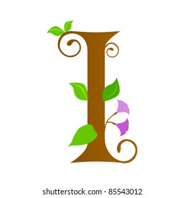 Plants font type, letter I