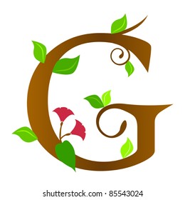 Plants font type, letter G