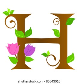Plants font type, letter H