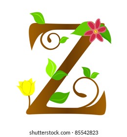 Plants font type, letter Z