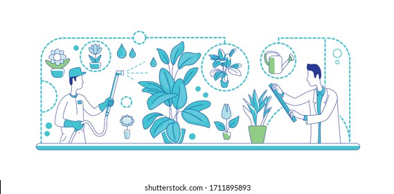 Planta ingeniería genética silueta plana ilustración vectorial