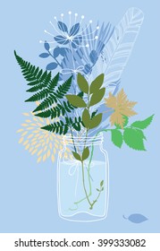 Plants in a glass jar