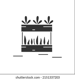 Plants Glyph Icon. Houseplants In Containers. Farming. Ecology. Vegetarian Future. Modern Farm In The City. Urban Gardening Concept.Filled Flat Sign. Isolated Silhouette Vector Illustration