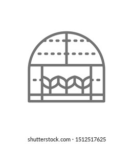 Plants in the greenhouse, gardening, farming line icon.