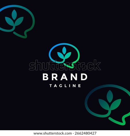 Plants Grow to Form Brains Logo Design. Simple Plant Grow Inside Brains Logo Design.