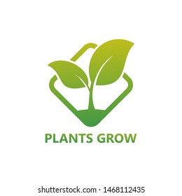 Plants Grow Logo Template Design Vector, Emblem, Design Concept, Creative Symbol, Icon