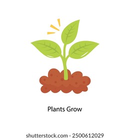 Plantas Crecen Vector Icono plano Ilustración de diseño Símbolo sobre fondo blanco EPS 10 Archivo 