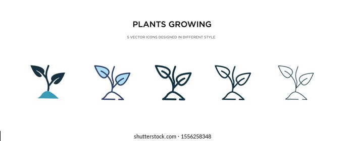 plants growing icon in different style vector illustration. two colored and black plants growing vector icons designed in filled, outline, line and stroke style can be used for web, mobile, ui