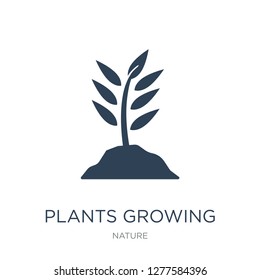 plants growing icon vector on white background, plants growing trendy filled icons from Nature collection, plants growing vector illustration