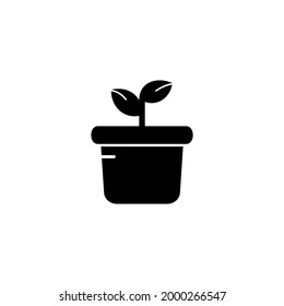 Plantas creciendo en ollas. ilustración de diseño de icono.