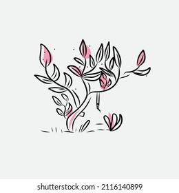 Dibujo de ilustraciones vectoriales de manualidades de plantas