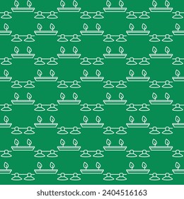 Plants and Hanging Grow Lights vector Phytolamps concept thin line green seamless pattern