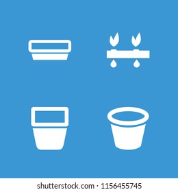 Plants icon. collection of 4 plants filled icons. editable plants icons for web and mobile.