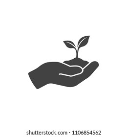 Plants icon isolated seedling on hand vector images