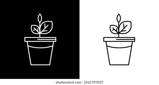 Plants icon. Plant. Plantation. Garden. Agriculture. Farmer. Black icon. Silhouette