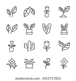 Icono de plantas aislado en blanco