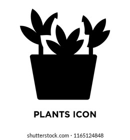 Plants icon vector isolated on white background, Plants transparent sign , dark pictogram