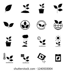 plants icons set vector