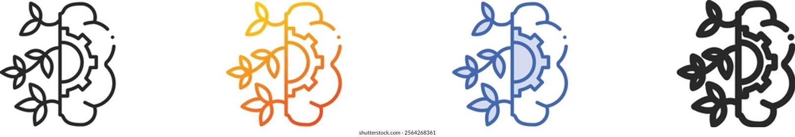 plants icon.Thin Linear, Gradient, Blue Stroke and bold Style Design Isolated On White Background