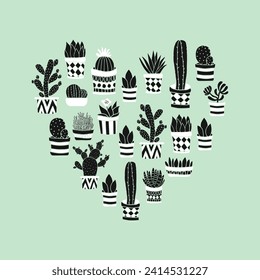 Plantas Ilustración, Hermosas Plantas Aman El Diseño De Forma Para Camisetas Y Otras Mercancías